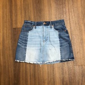 madewell denim two-tones jean skirt